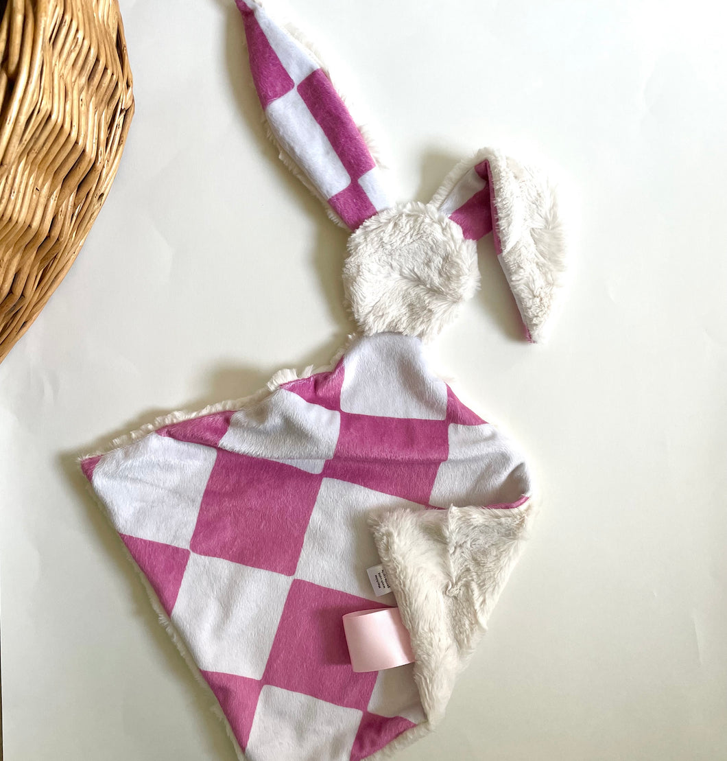 Mauve Checkerboard Bunny Lovey