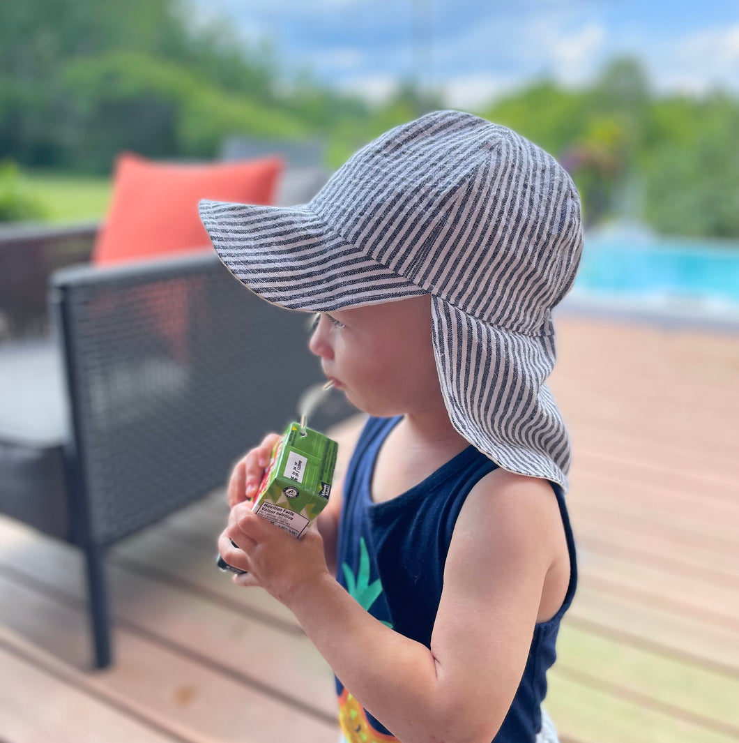 Charcoal Stripe Sun Hat