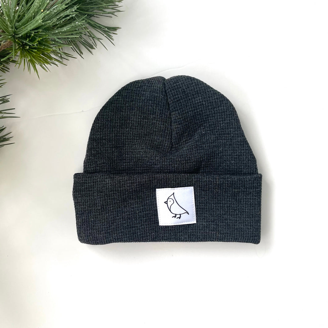 Charcoal Waffle Knit Beanie