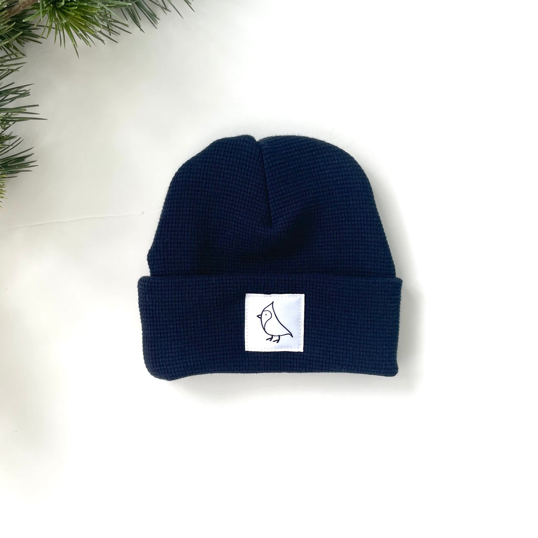 Navy Waffle Knit Beanie